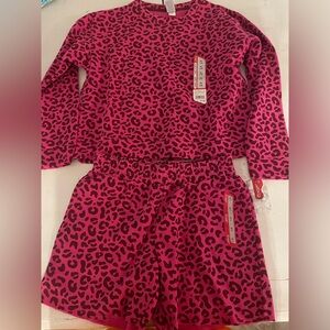 BCG youth XL, pink cheetah matching set, new with tags